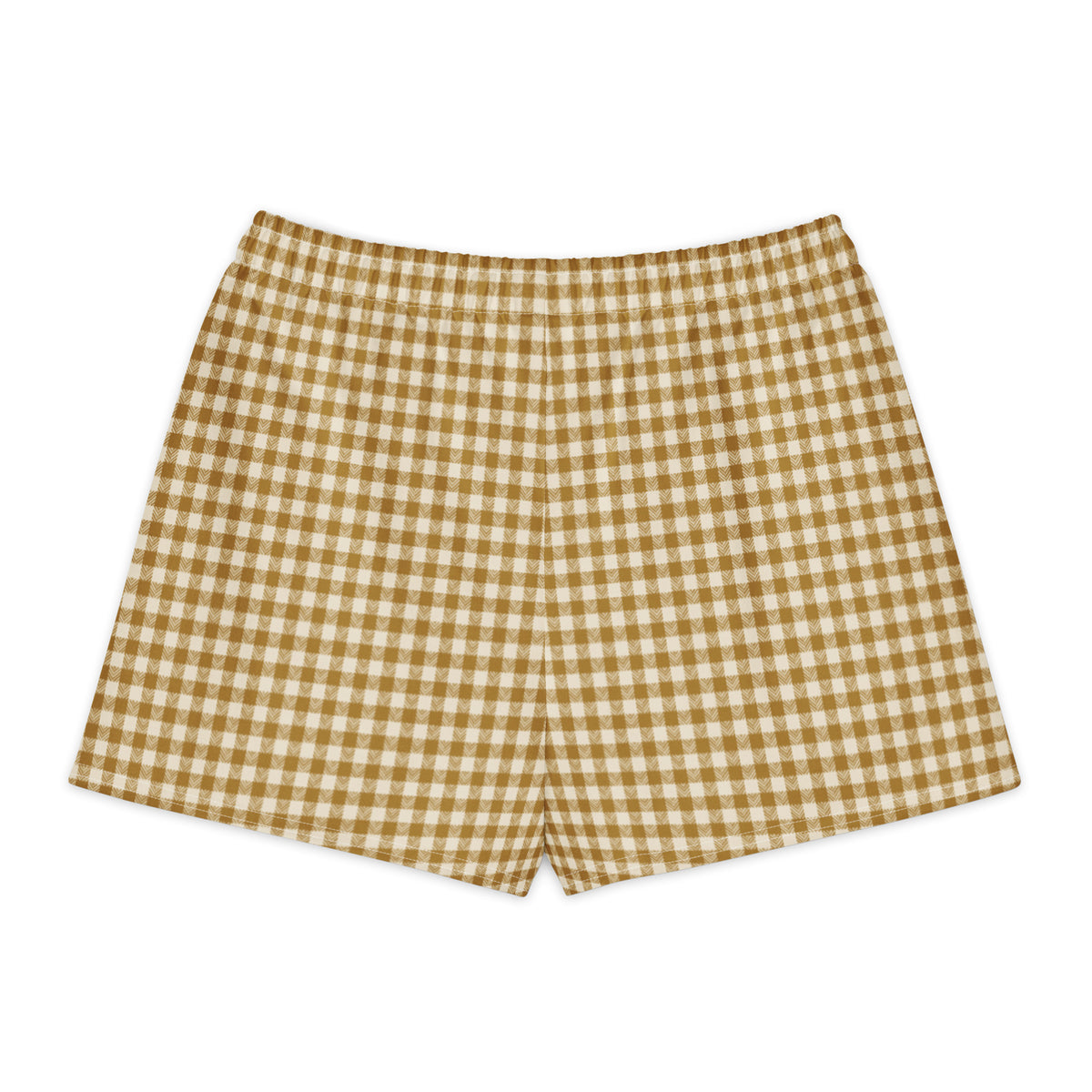 Golden House Gingham Cotton Boyfriend Shorts — back view with gingham print