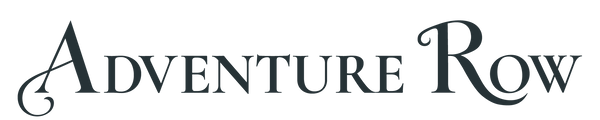 The words "Adventure Row" in a stylized serif font and displayed in a dark gray color