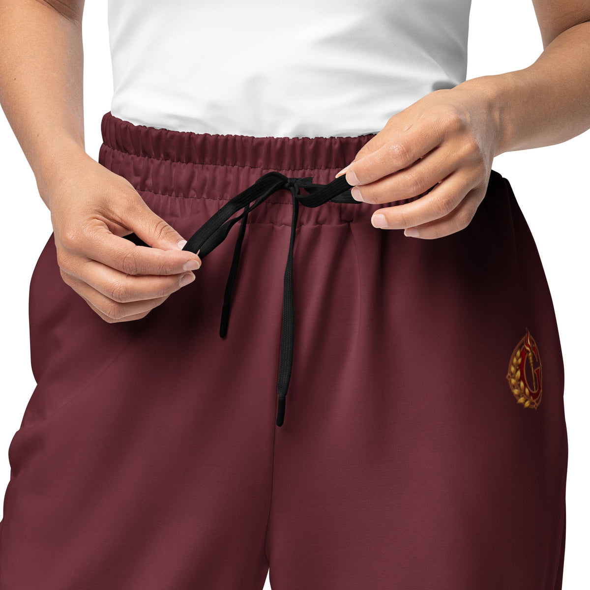 Crimson House Crest Wide-Leg Joggers - Adventure Row