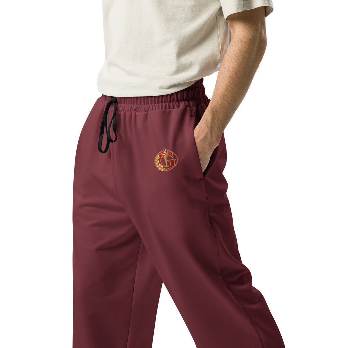 Crimson House Crest Wide-Leg Joggers - Adventure Row