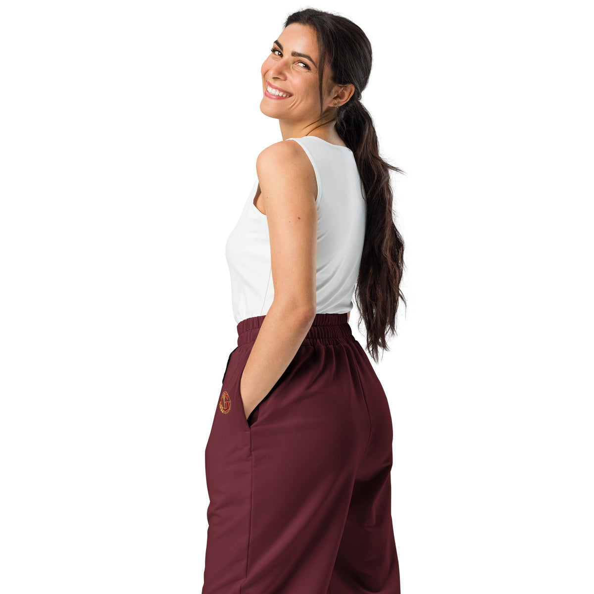 Crimson House Crest Wide-Leg Joggers - Adventure Row