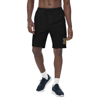 Golden House Collegiate Fleece Shorts — black front mockup
