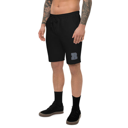 Azure House Collegiate Fleece Shorts — black left front mockup