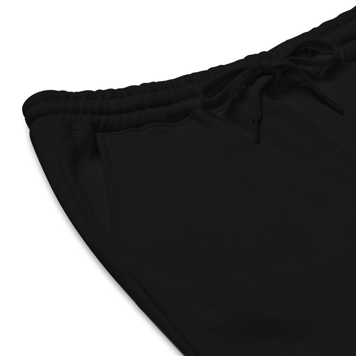 Azure House Collegiate Fleece Shorts — black product details 2 mockup