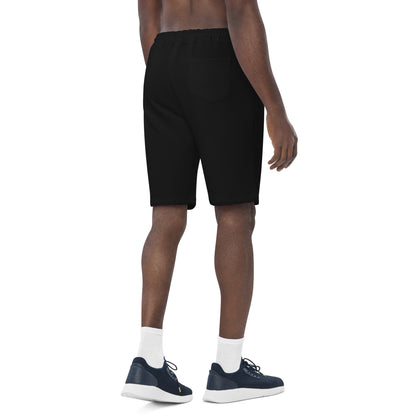 Emerald House Collegiate Fleece Shorts — black right back mockup