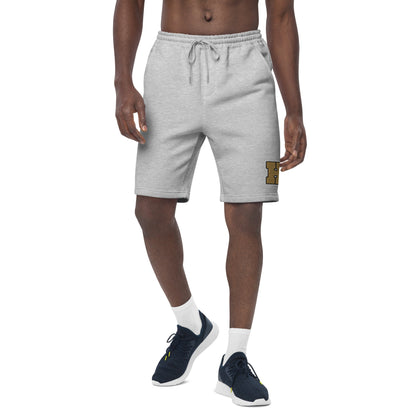 Golden House Collegiate Fleece Shorts — heather grey front mockup
